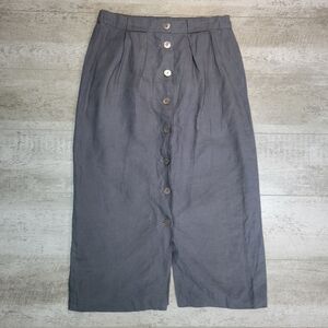 Vtg Linen Midi Maxi Skirt Size 10